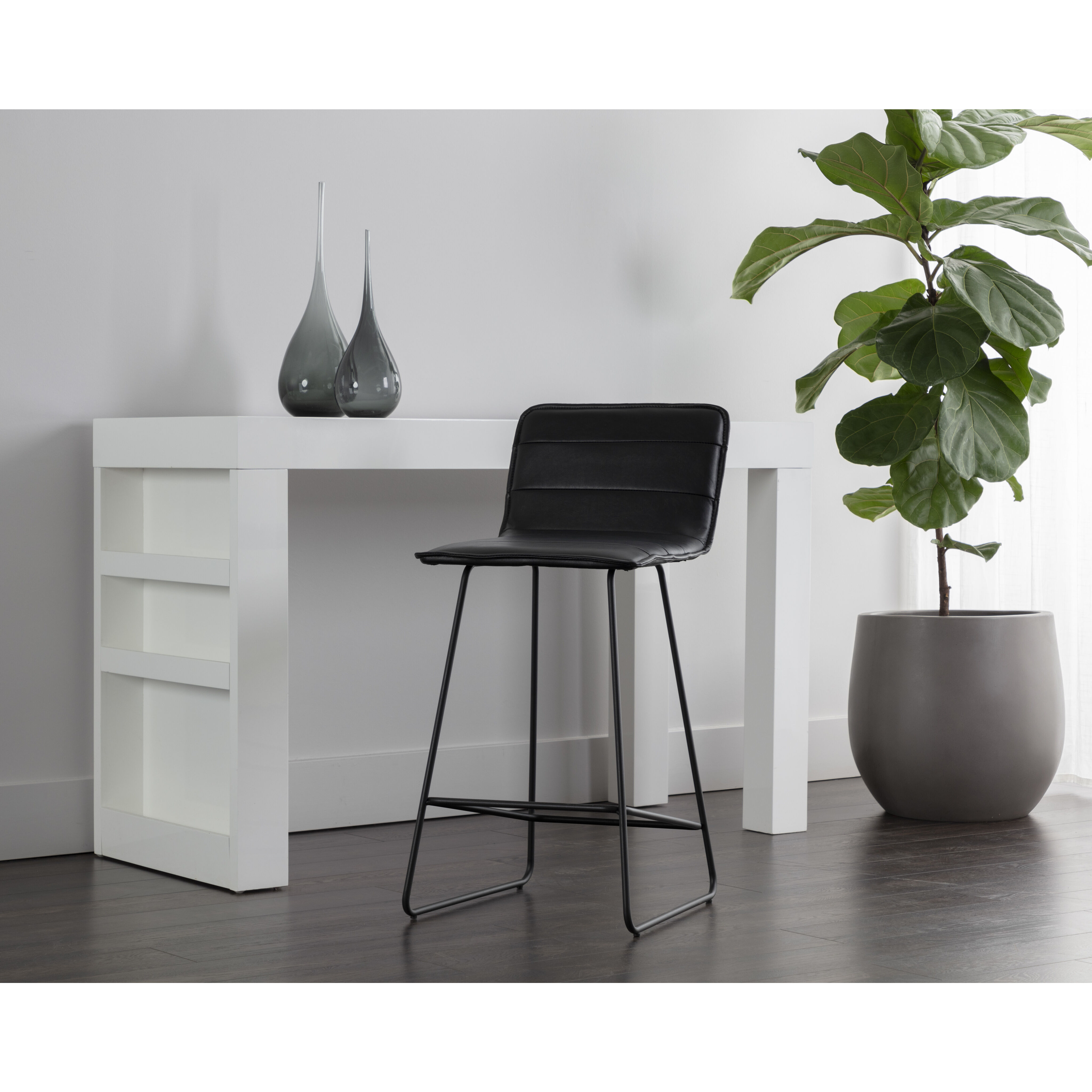 Jovanah 37 inch Bravo Black Counter Stool, Set Of 2